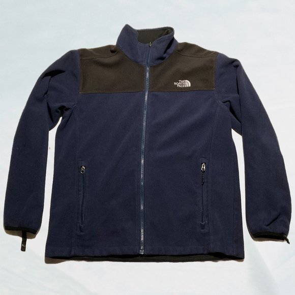 The North Face Blue and Black Suede Fleece Jacket - Picture 1 of 9